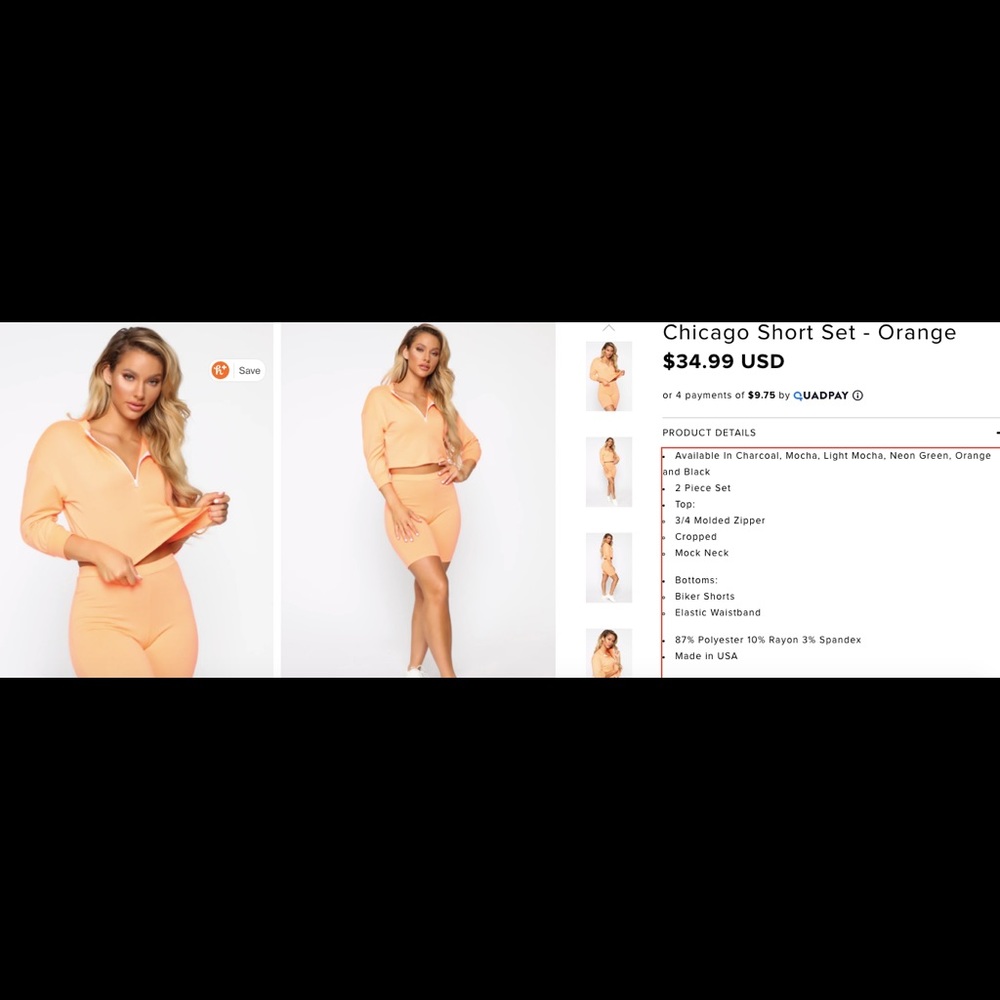 Orange biker set